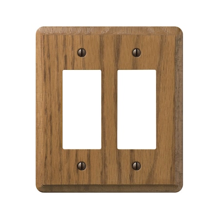 Amerelle Amerelle Contemporary Medium Brown 2 gang Oak Wood Decorator Wall Plate 1 pk 901RR